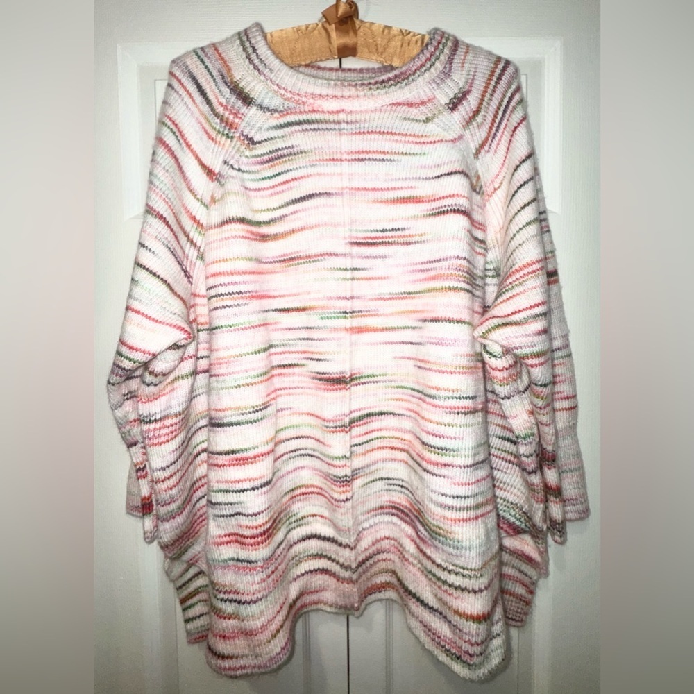 LOFT Lou & Grey Spacedye Seamed Poncho Sweater Size Small NWT
